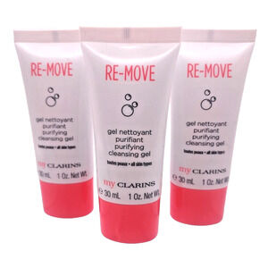 3-Pack Clarins Re-Move Purifying Cleansing Gel | 1 oz / 30 mL Each | New Sealed